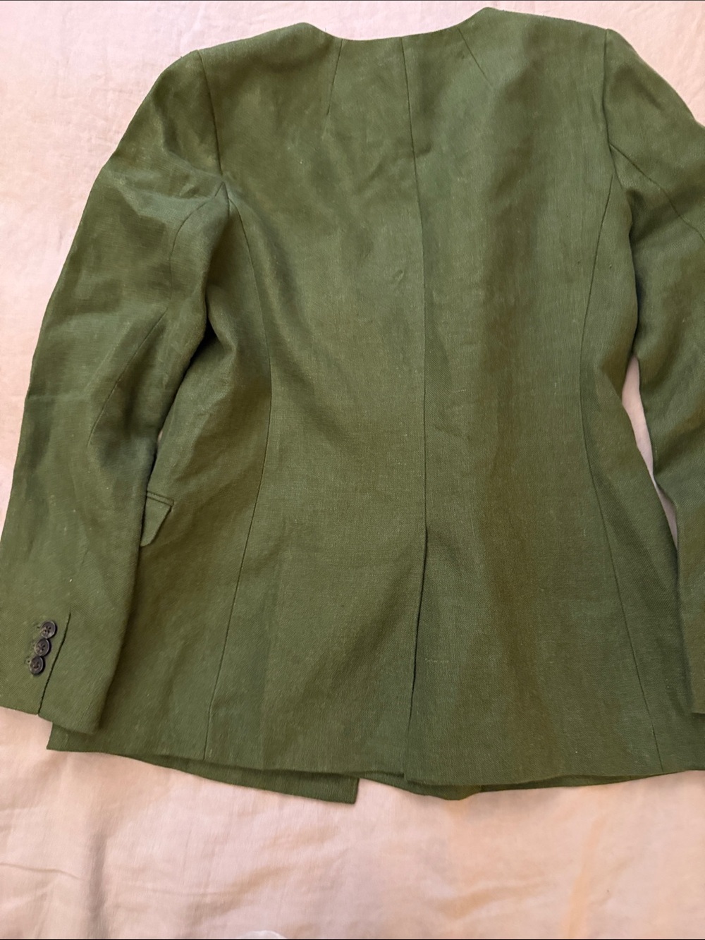 J.Crew Olive Green Womens Linen Tailored Blazer Jacket size 4 - Picture 11 of 13